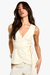 Tall Linen Look Waistcoat