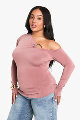 Plus Trim Detail Ruched Top