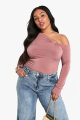 Plus Trim Detail Ruched Top