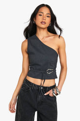 Bengaline One Shoulder Trim Detail Top