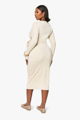plus rib wrap midi dress