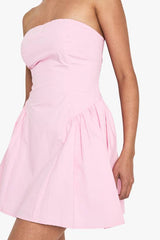 Bandeau Poplin Mini Skater Dress