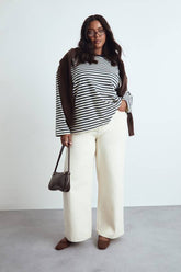Plus Ecru Straight Leg Jean