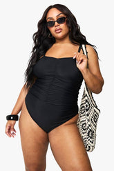 Plus Tummy Control Ruched Front Swimsuit