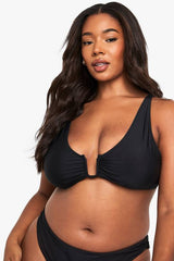 Plus Wide Strap Trim Bikini Top