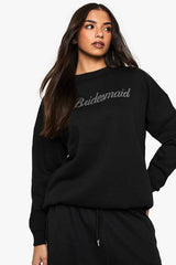 Bridal 'Bridesmaid' Diamante Slogan Sweatshirt