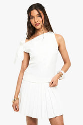 Pleated Micro Mini Skirt