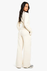 Deep Hem Popper Bomber Sweatshirt Tracksuit