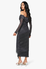 Bardot Polka Tie Waist Maxi Dress