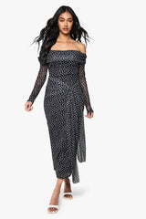 Bardot Polka Tie Waist Maxi Dress