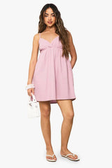Linen Look Cami Swing Mini Dress