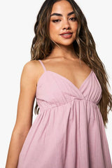 Linen Look Cami Swing Mini Dress