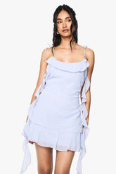 Chiffon Ruffle Mini Dress