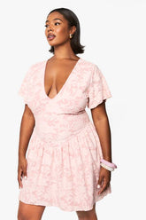 Plus Floral Burnout Mini Skater Dress