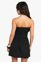 Petite Cotton Poplin Shirred Mini Dress