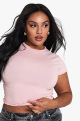 Plus Boohoo Basics Fitted Top