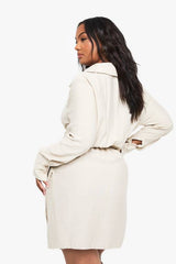 Plus Wrap Linen Look Dress