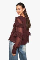Ruffle Chiffon Blouse