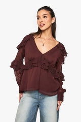 Ruffle Chiffon Blouse
