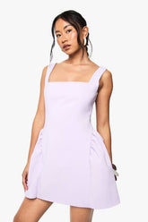 Square Neck Full Skirt Mini Dress