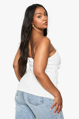 Plus structured draped bandeau top