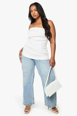 Plus structured draped bandeau top
