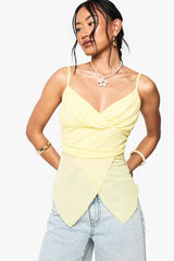Mesh Wrap Front Cami Top
