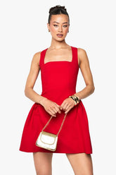 Tall Square Neck Full Skirt Mini Dress