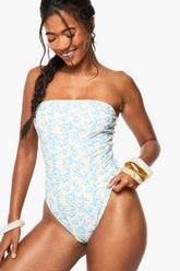 Floral Print Bandeau Swimsuit