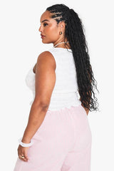 Plus Berry Blessed Strawberry Shirred Top