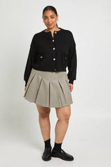 Plus Rib Knit Button Cardigan