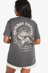 Plus Sunday Coffee Club Oversized Printed T-Shirt