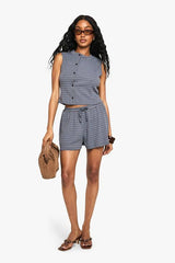 Striped Jersey Drawstring Flippy Short