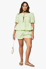 Plus Tie Front And Short Co-ord