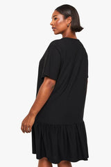 Plus drop hem smock dress