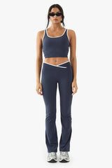 DSGN Studio Ultra Sculpt Contrast Binding Open Back Sports Bra
