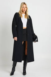 Longline Wool Look Synched Waist Coat