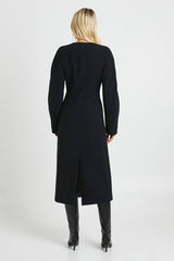 Longline Wool Look Synched Waist Coat