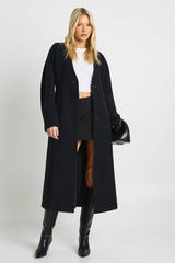 Longline Wool Look Synched Waist Coat