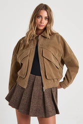 Oversized Faux Suede Jacket