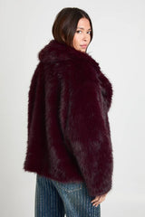 Collared Faux Fur Coat