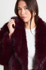 Collared Faux Fur Coat