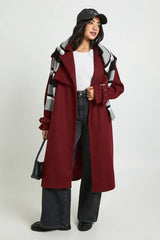 Oversized Belted Wool Look Trench Coat