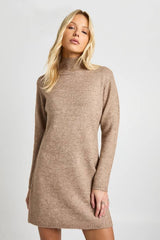 High Neck Super Soft Knitted Mini Dress