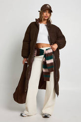 Maxi Wool Look Puffer Jacket