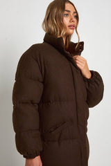 Maxi Wool Look Puffer Jacket