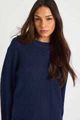 Tall Crew Neck Flared Sleeve Knitted Mini Dress