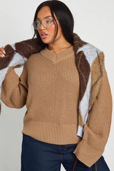 Plus V Neck Oversized Jumper