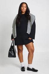 Plus Crew Neck Knit Jumper Dress