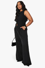 Plus Textured Button Through Waistcoat